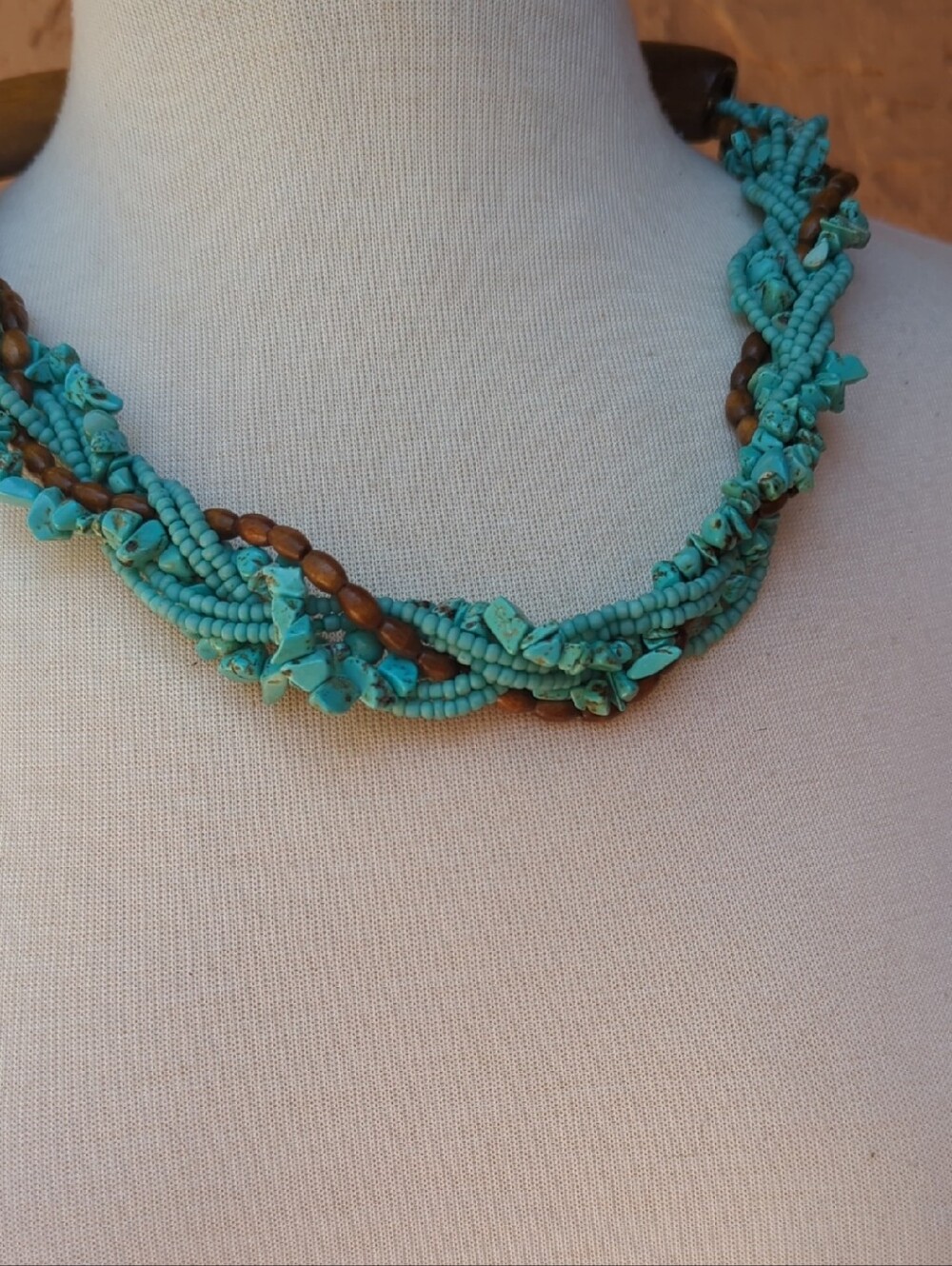 Turquoise Beaded Multi-Strand Necklace - Women Jewelry